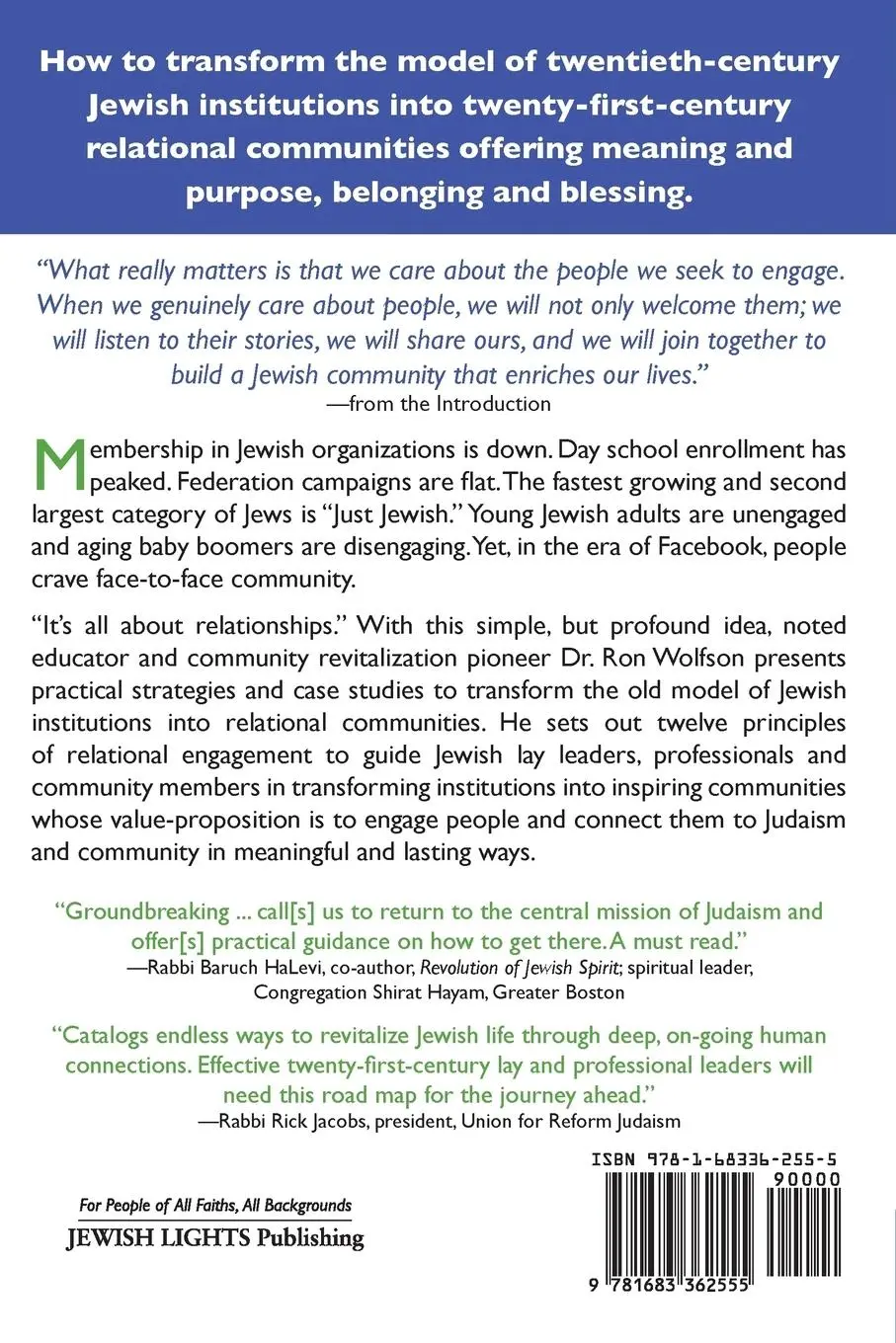 Rückseite: 9781683362555 | Relational Judaism | Ron Wolfson | Taschenbuch | Englisch | 2013