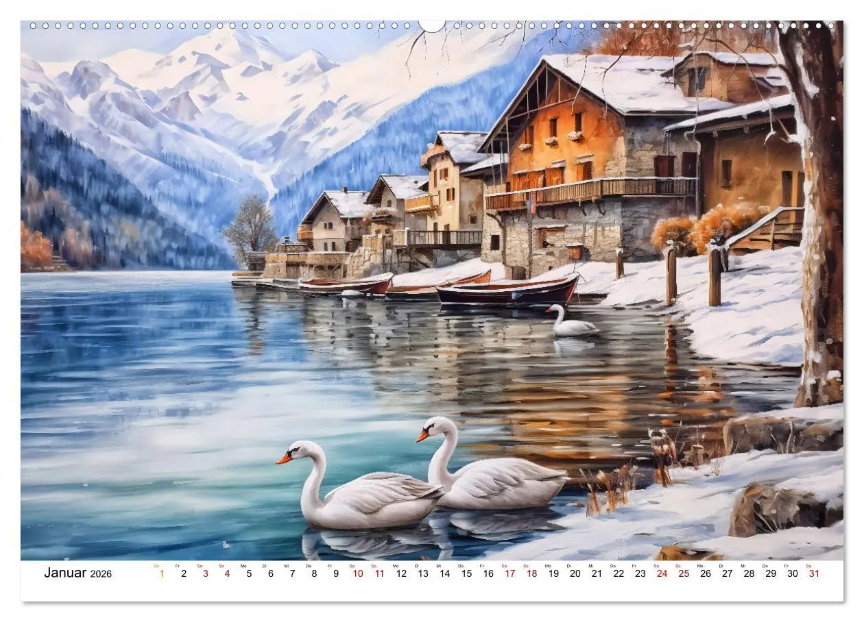 Bild: 9783457512555 | Südalpines Flair - Seen, Berge und Fantasiestädte (Wandkalender...
