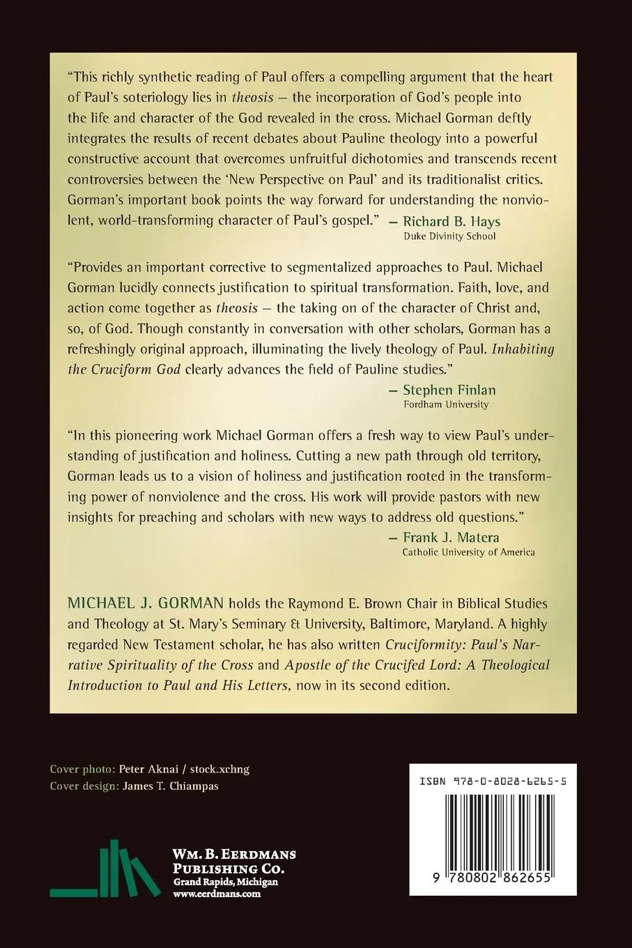 Rückseite: 9780802862655 | Inhabiting the Cruciform God | Michael J Gorman | Taschenbuch | 2009