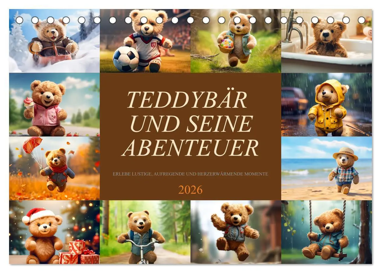 Cover: 9783457502655 | Teddybär und seine Abenteuer (Tischkalender 2026 DIN A5 quer),...