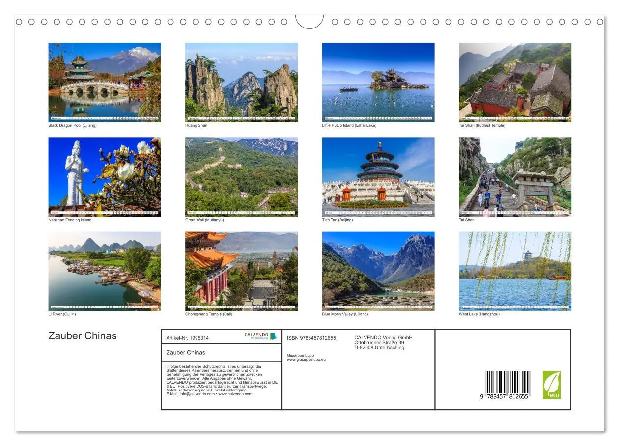 Bild: 9783457812655 | Zauber Chinas (Wandkalender 2026 DIN A3 quer), CALVENDO Monatskalender
