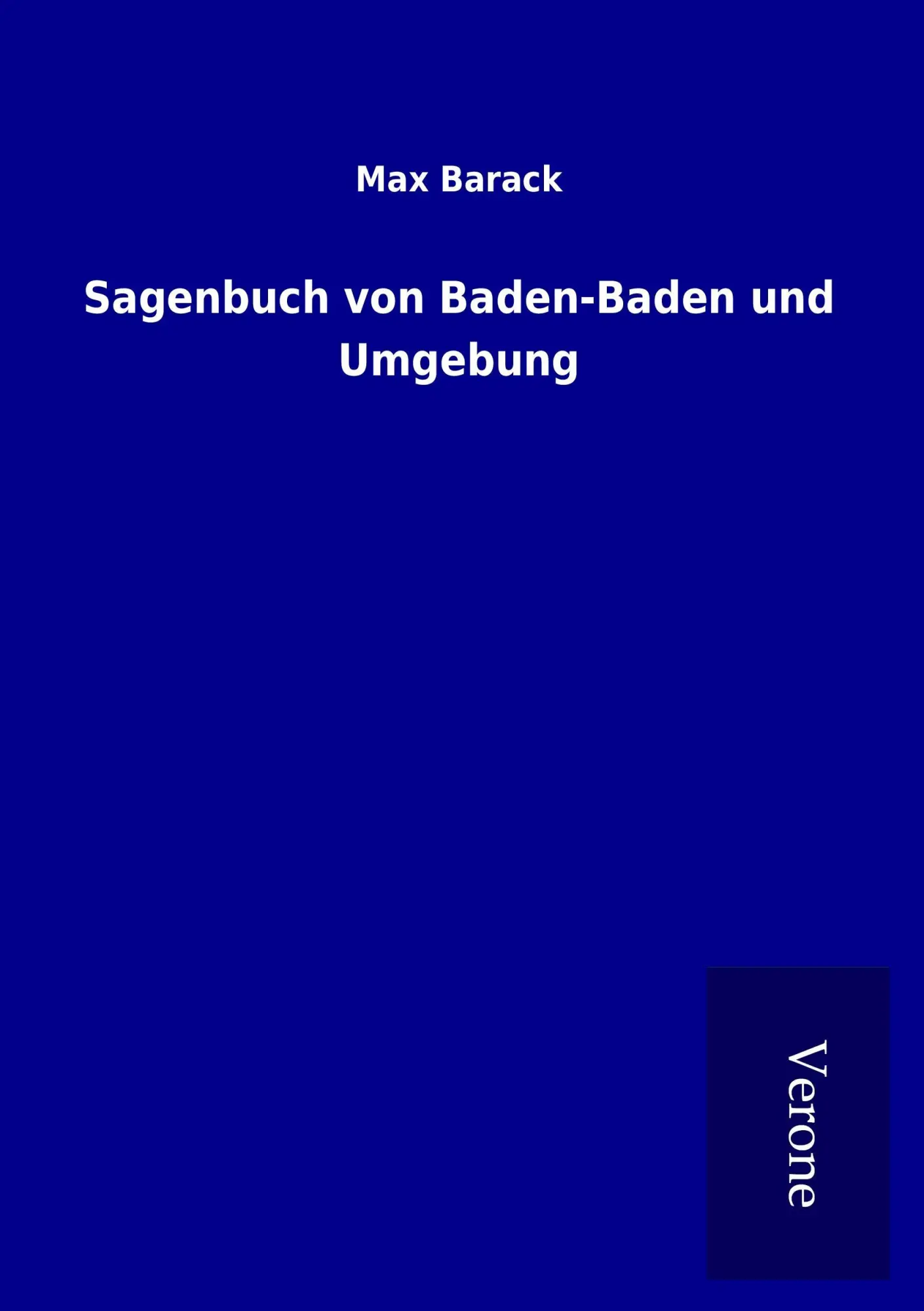 Cover: 9789925032655 | Sagenbuch von Baden-Baden und Umgebung | Max Barack | Taschenbuch