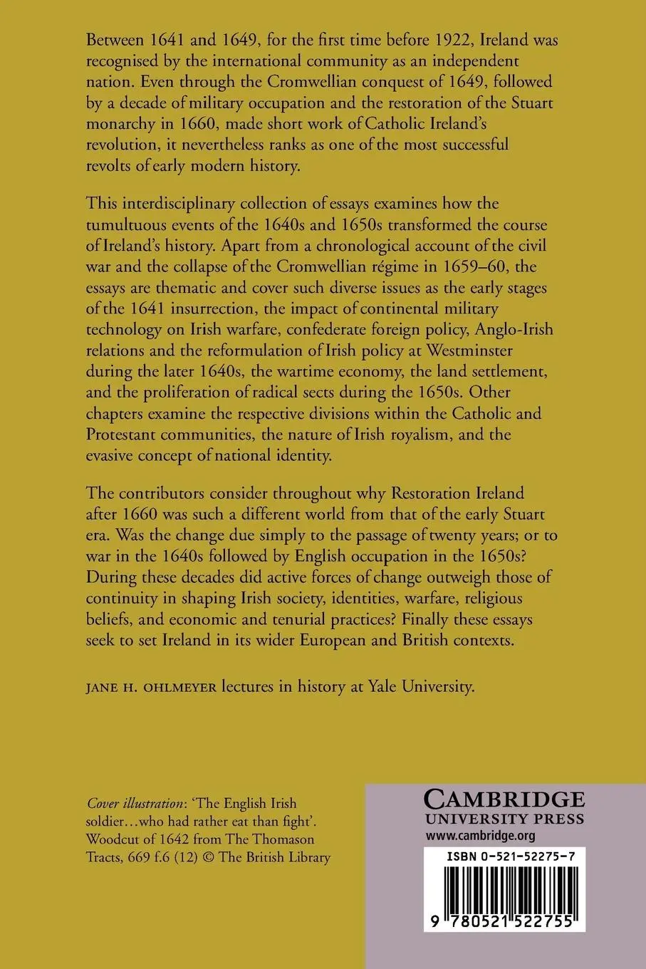 Rückseite: 9780521522755 | Ireland from Independence to Occupation, 1641 1660 | Ohlmeyer (u. a.)