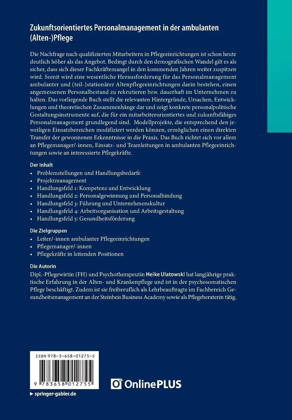 Rückseite: 9783658012755 | Zukunftsorientiertes Personalmanagement in der ambulanten...