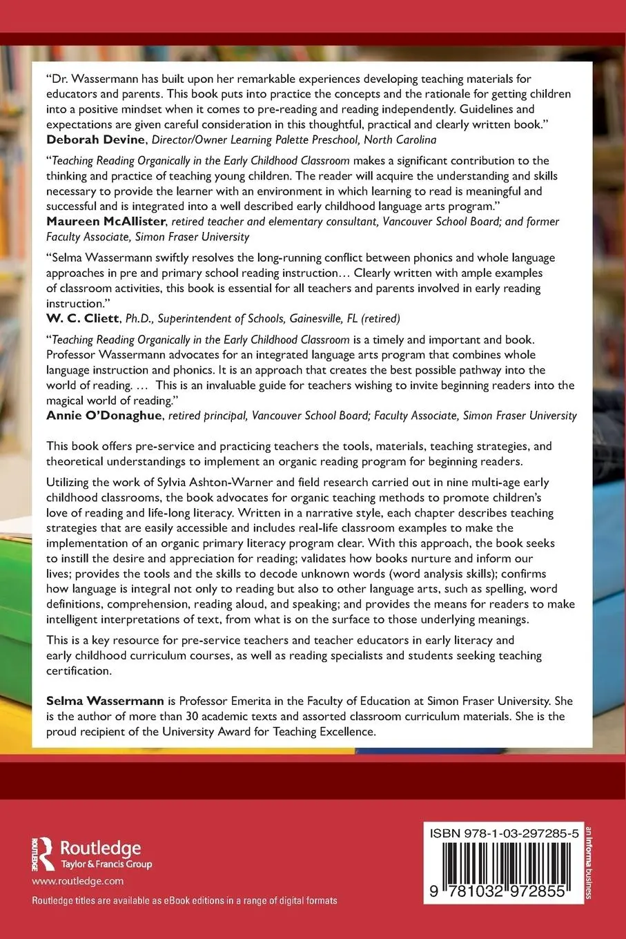 Rückseite: 9781032972855 | Teaching Reading Organically in the Early Childhood Classroom | Buch