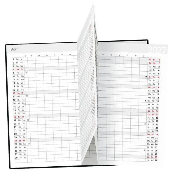 Bild: 9783819302855 | Taschenkalender Saturn Leporello PVC burgund 2027 | Verlag Korsch
