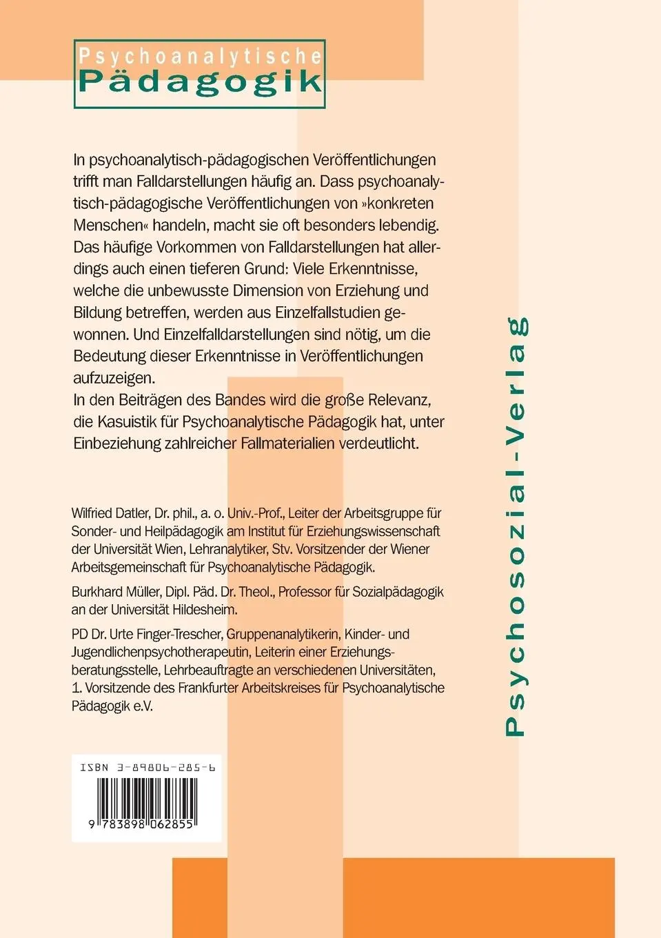 Rückseite: 9783898062855 | Sie sind wie Novellen zu lesen | Wilfried Datler (u. a.) | Taschenbuch