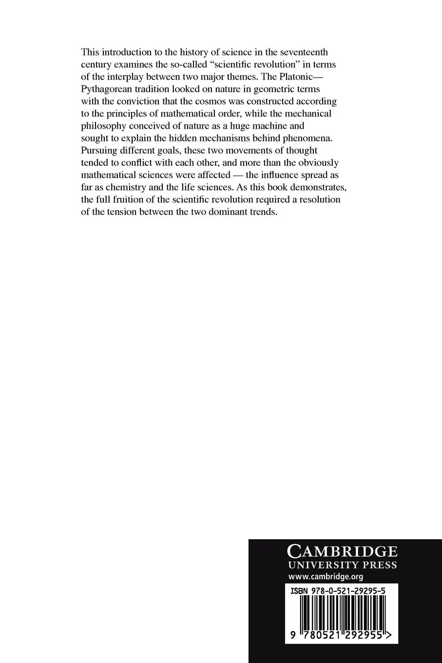 Rückseite: 9780521292955 | The Construction of Modern Science | Mechanisms and Mechanics | Buch