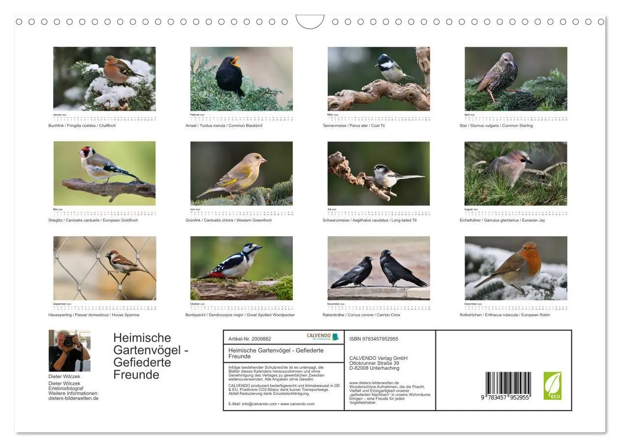 Bild: 9783457952955 | Heimische Gartenvögel - Gefiederte Freunde (Wandkalender 2026 DIN...