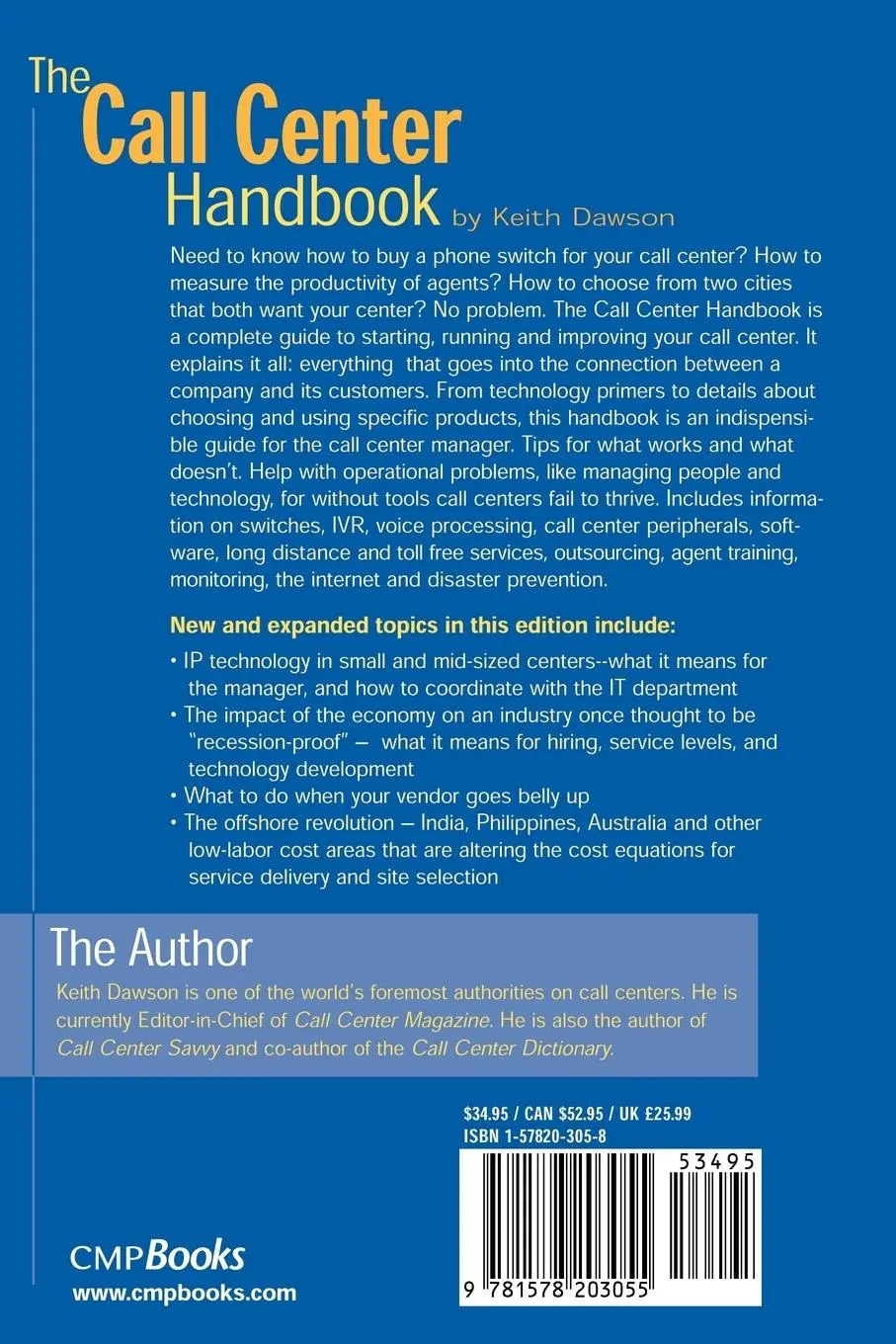 Rückseite: 9781578203055 | The Call Center Handbook | Keith Dawson | Taschenbuch | Englisch