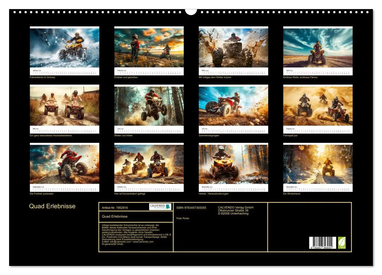 Bild: 9783457393055 | Quad Erlebnisse (Wandkalender 2026 DIN A2 quer), CALVENDO...