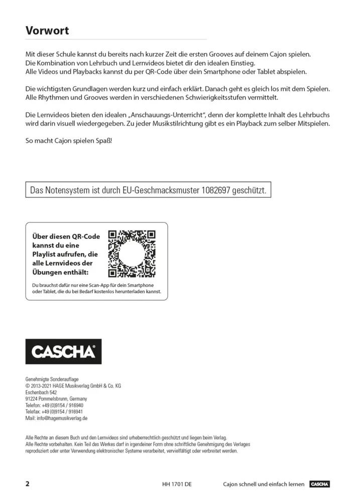 Bild: 9783866263055 | Cajon - schnell und einfach lernen | Helmut Hage | Broschüre | 40 S.