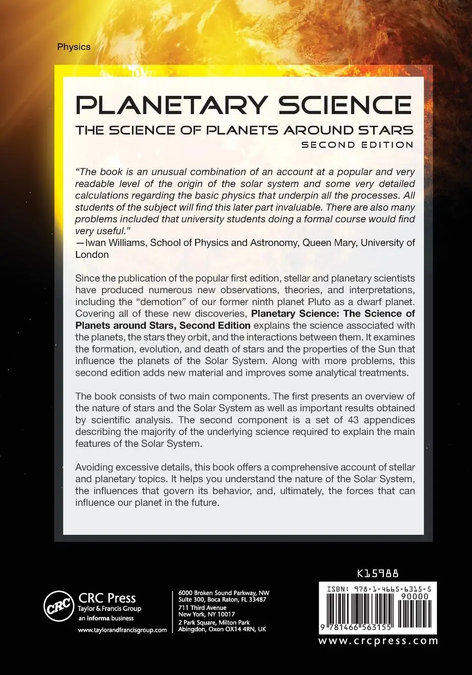 Rückseite: 9781466563155 | Planetary Science | George H. A. Cole | Taschenbuch | Englisch | 2013