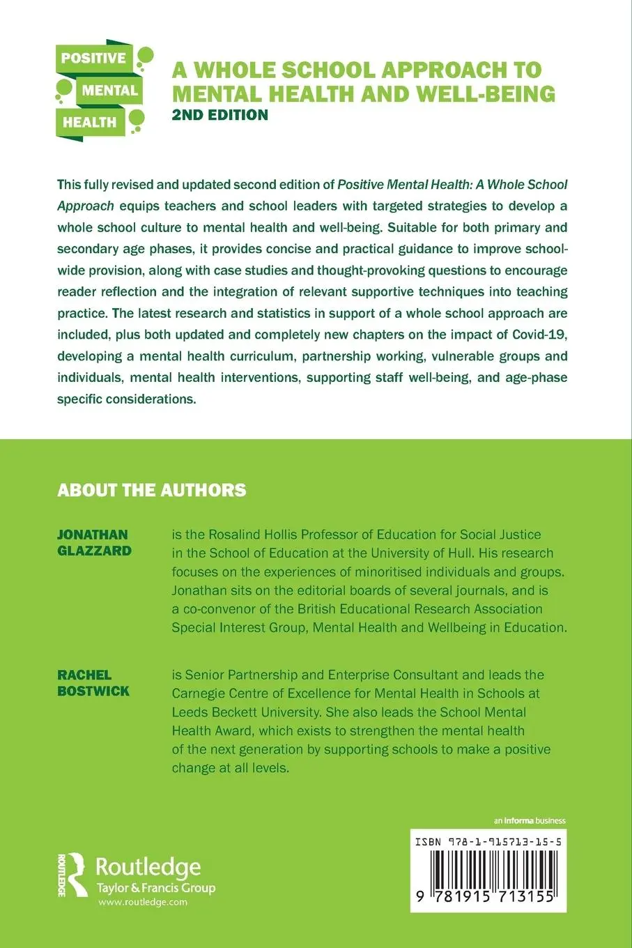 Rückseite: 9781915713155 | A Whole School Approach to Mental Health and Well-being | Taschenbuch