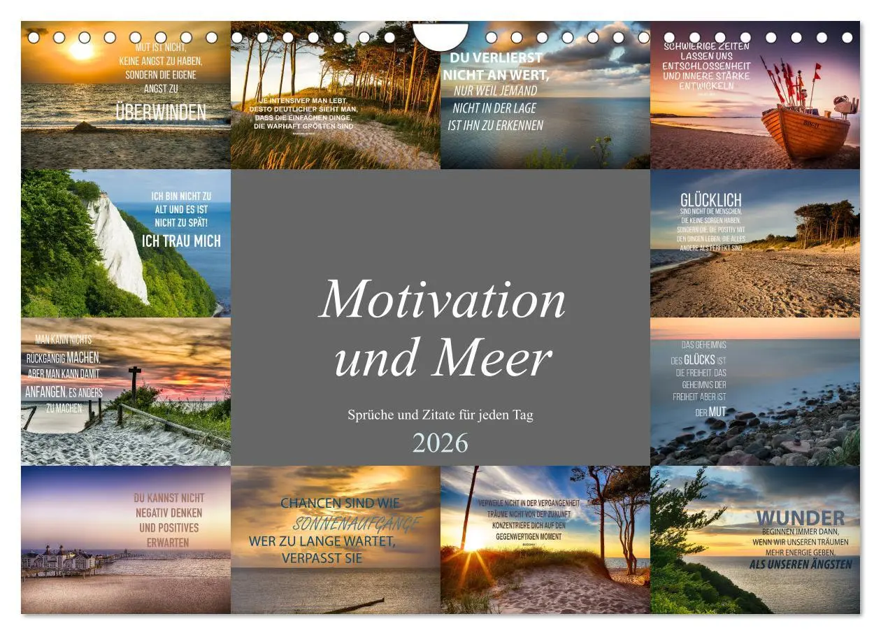 Cover: 9783457693155 | Motivation und Meer (Wandkalender 2026 DIN A4 quer), CALVENDO...