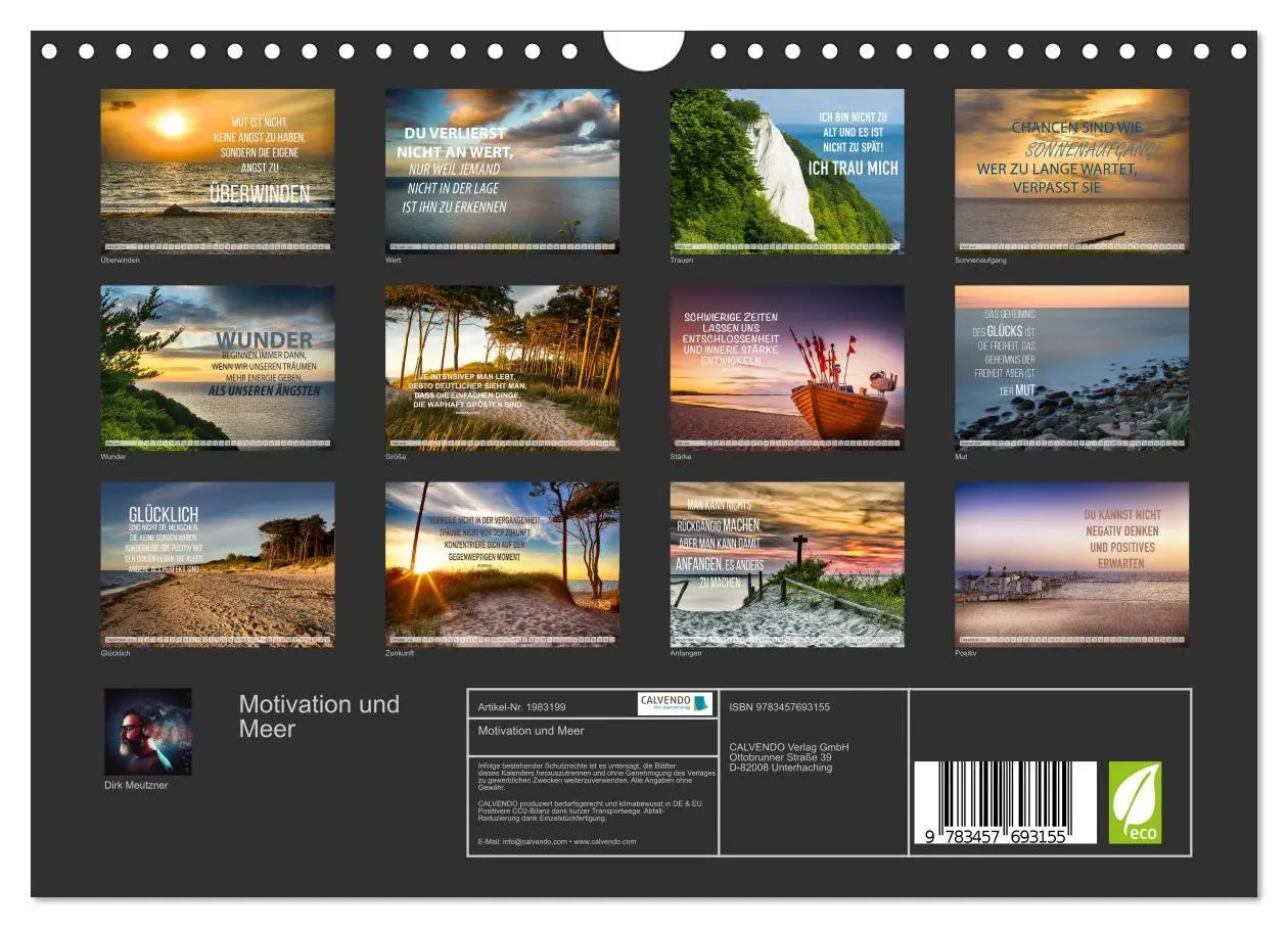 Bild: 9783457693155 | Motivation und Meer (Wandkalender 2026 DIN A4 quer), CALVENDO...