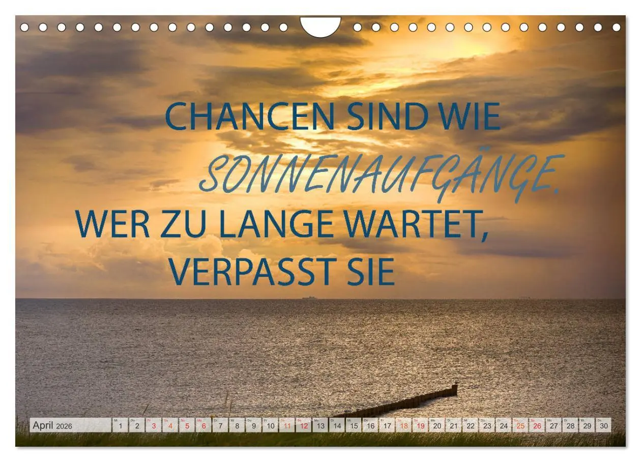 Bild: 9783457693155 | Motivation und Meer (Wandkalender 2026 DIN A4 quer), CALVENDO...
