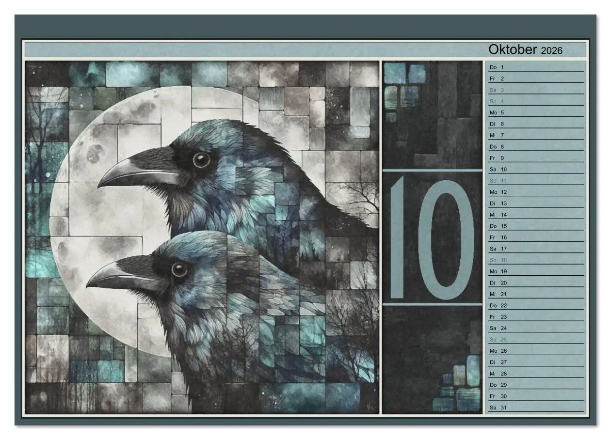 Bild: 9783516613155 | Krähen. Verborgene Farbnuancen. Kunst. (Wandkalender 2026 DIN A2...