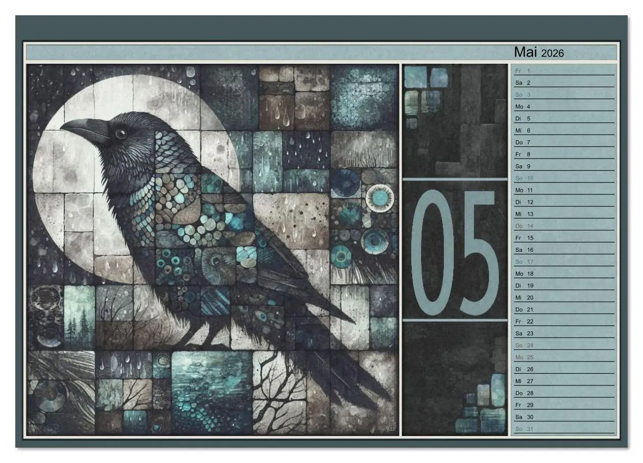 Bild: 9783516613155 | Krähen. Verborgene Farbnuancen. Kunst. (Wandkalender 2026 DIN A2...