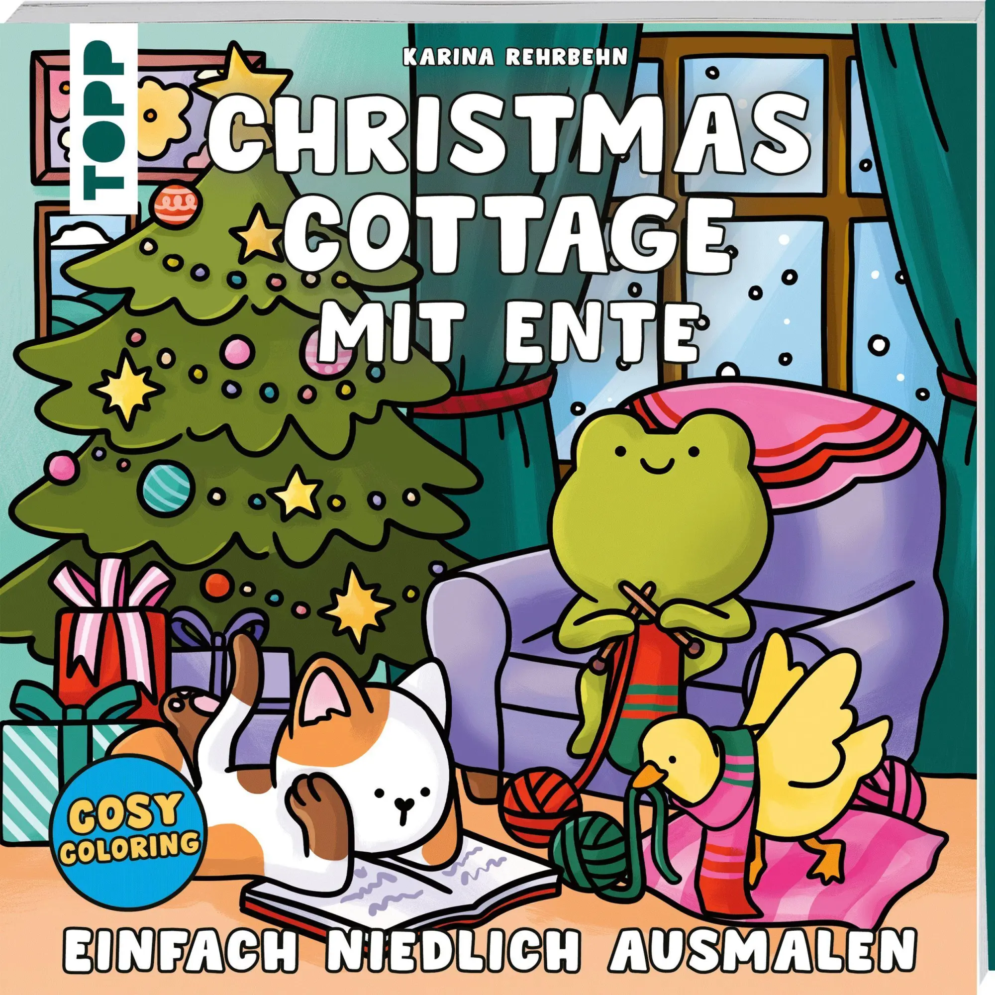 Cover: 9783735883155 | Cosy Coloring - Christmas Cottage mit Ente | Einfach niedlich ausmalen