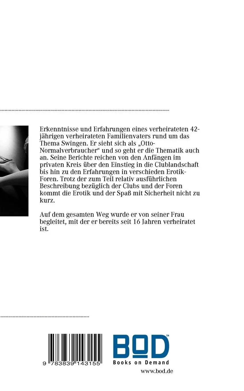 Rückseite: 9783839143155 | Swinger, Clubs &amp; Ich | Erotische Erfahrungsberichte | W. B. Schwarz