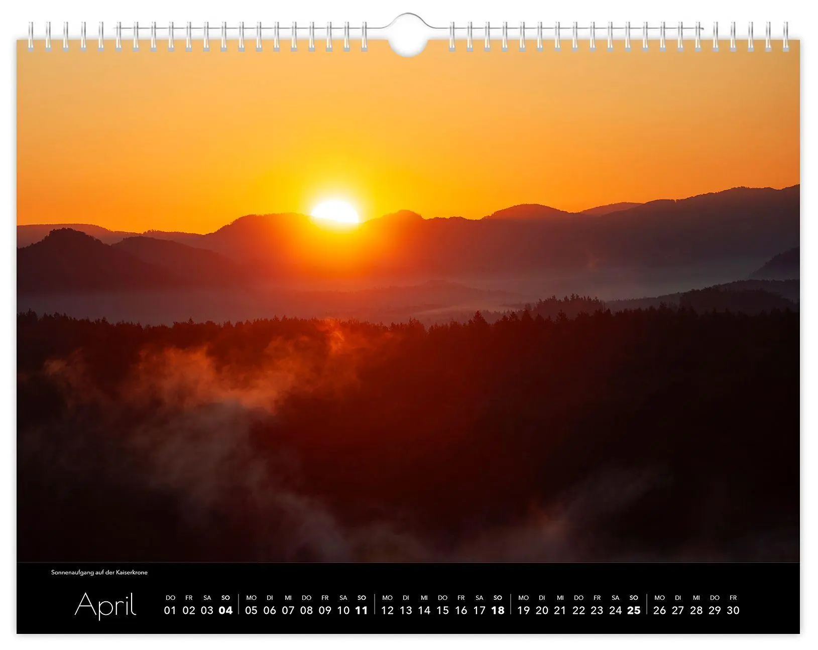 Bild: 9783912303155 | Kalender Sächsische Schweiz 2027 | 40 x 30 cm schwarzes Kalendarium
