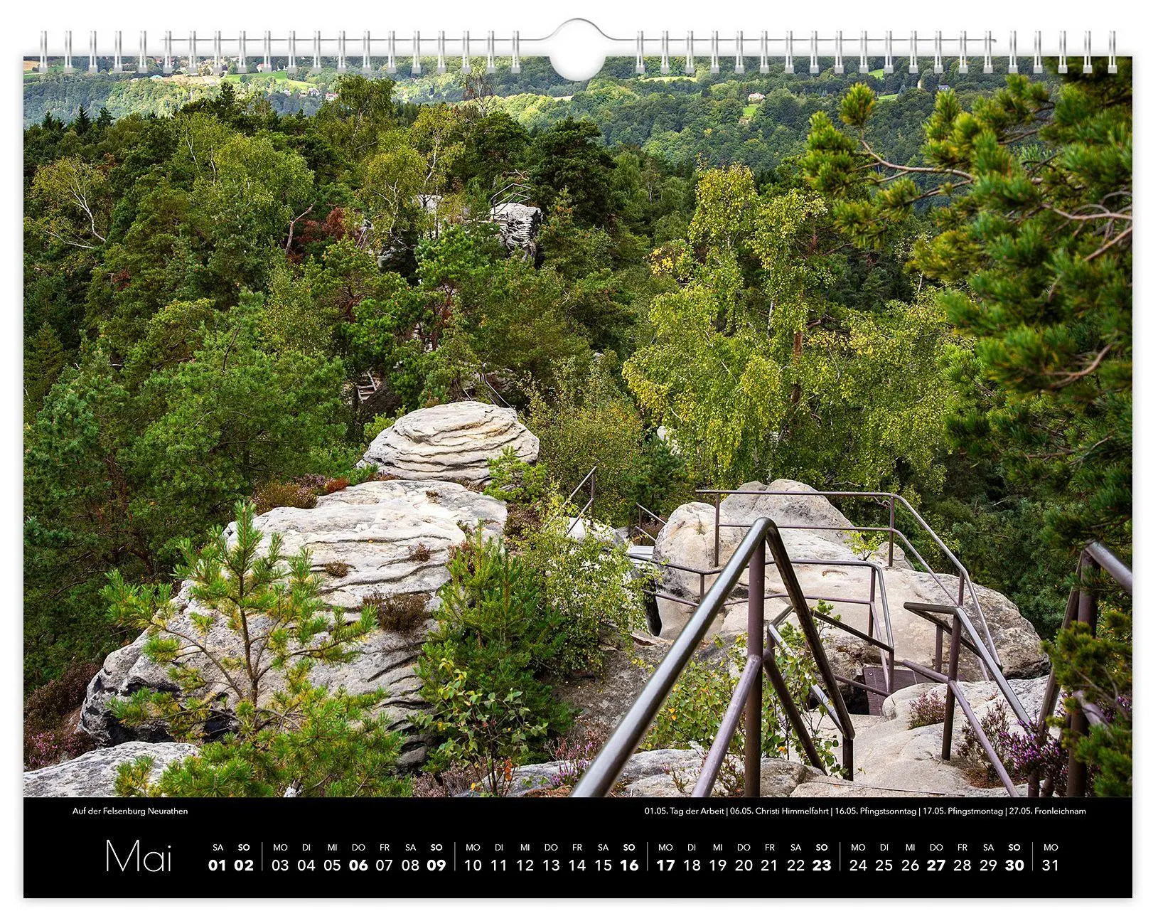Bild: 9783912303155 | Kalender Sächsische Schweiz 2027 | 40 x 30 cm schwarzes Kalendarium