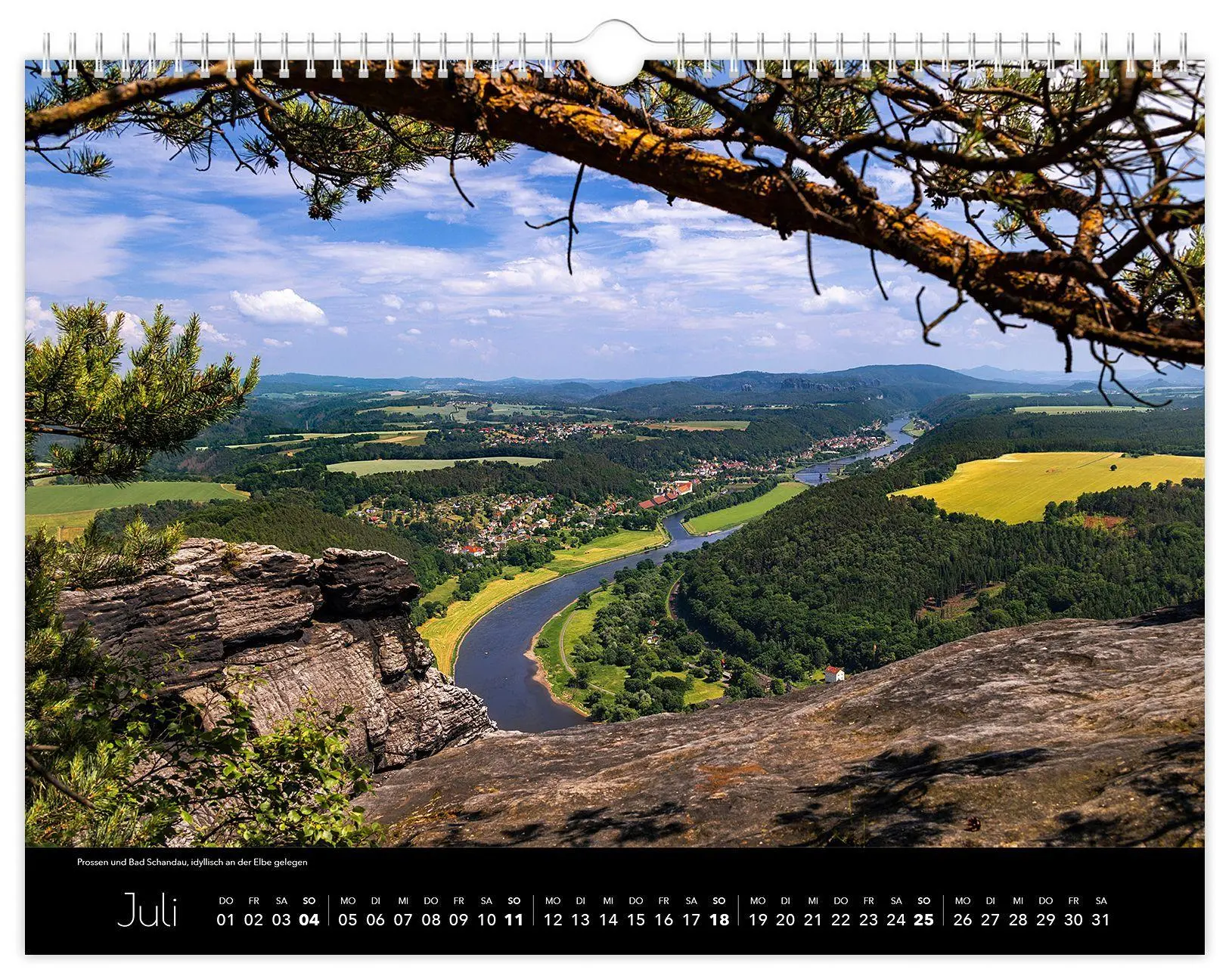 Bild: 9783912303155 | Kalender Sächsische Schweiz 2027 | 40 x 30 cm schwarzes Kalendarium