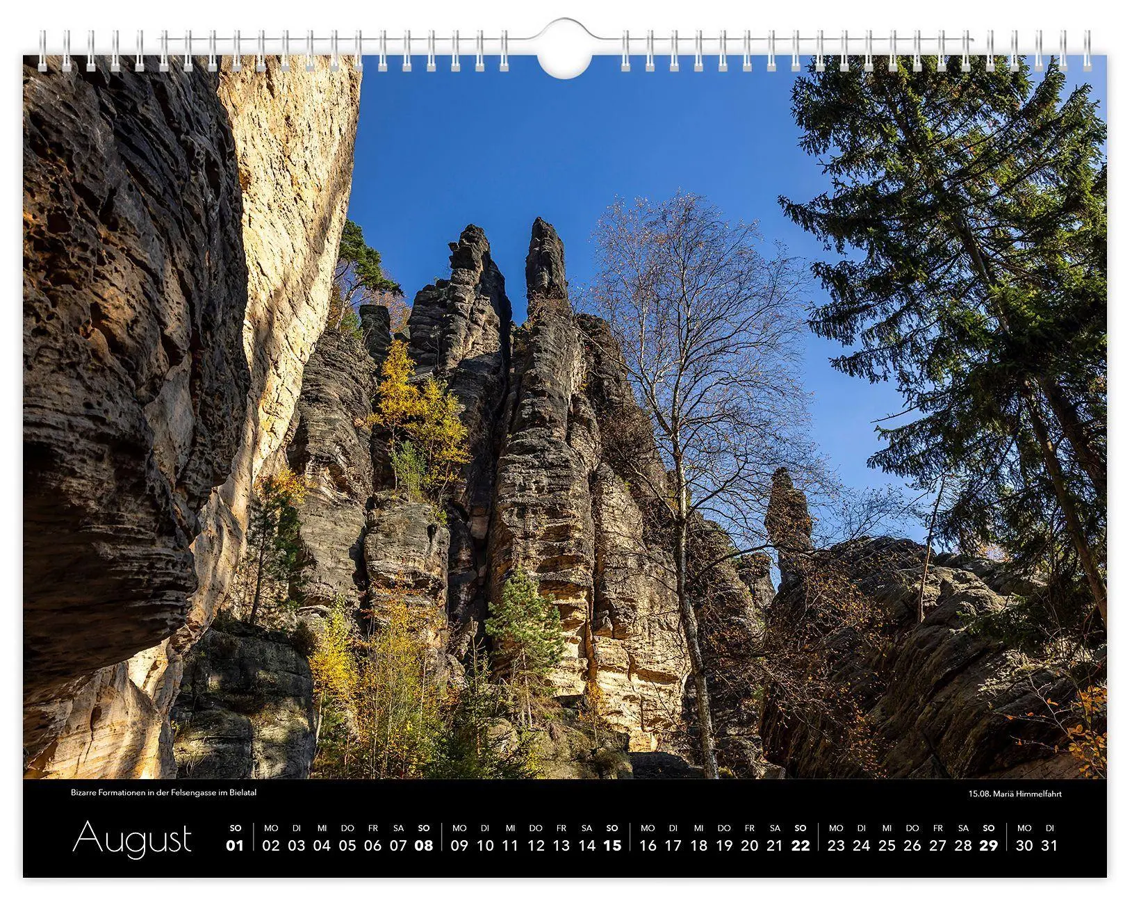 Bild: 9783912303155 | Kalender Sächsische Schweiz 2027 | 40 x 30 cm schwarzes Kalendarium