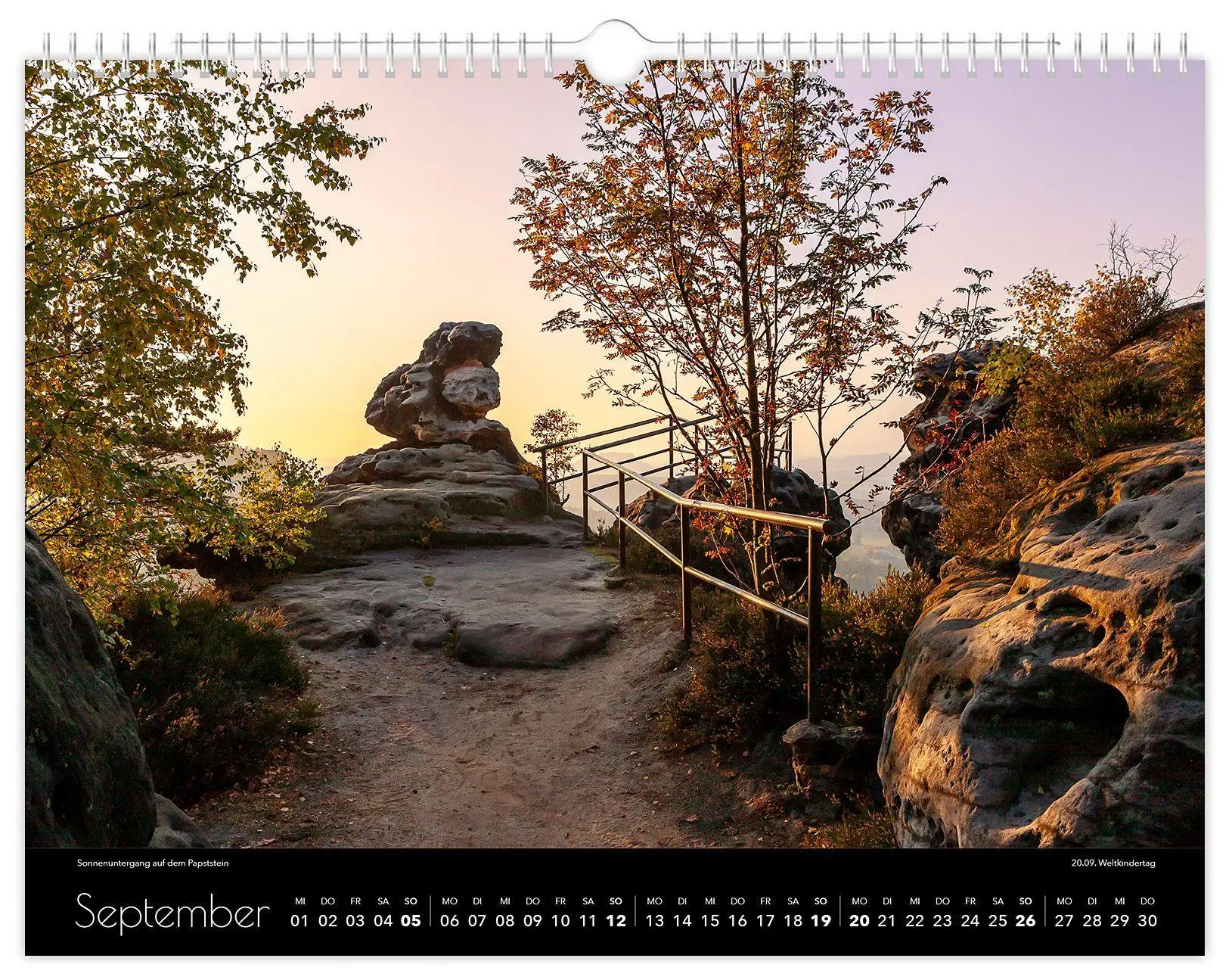 Bild: 9783912303155 | Kalender Sächsische Schweiz 2027 | 40 x 30 cm schwarzes Kalendarium