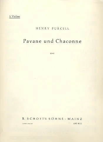 Cover: 9790001003155 | Pavane and Chaconne | G minor | Henry Purcell | Einzelstimme | 1976