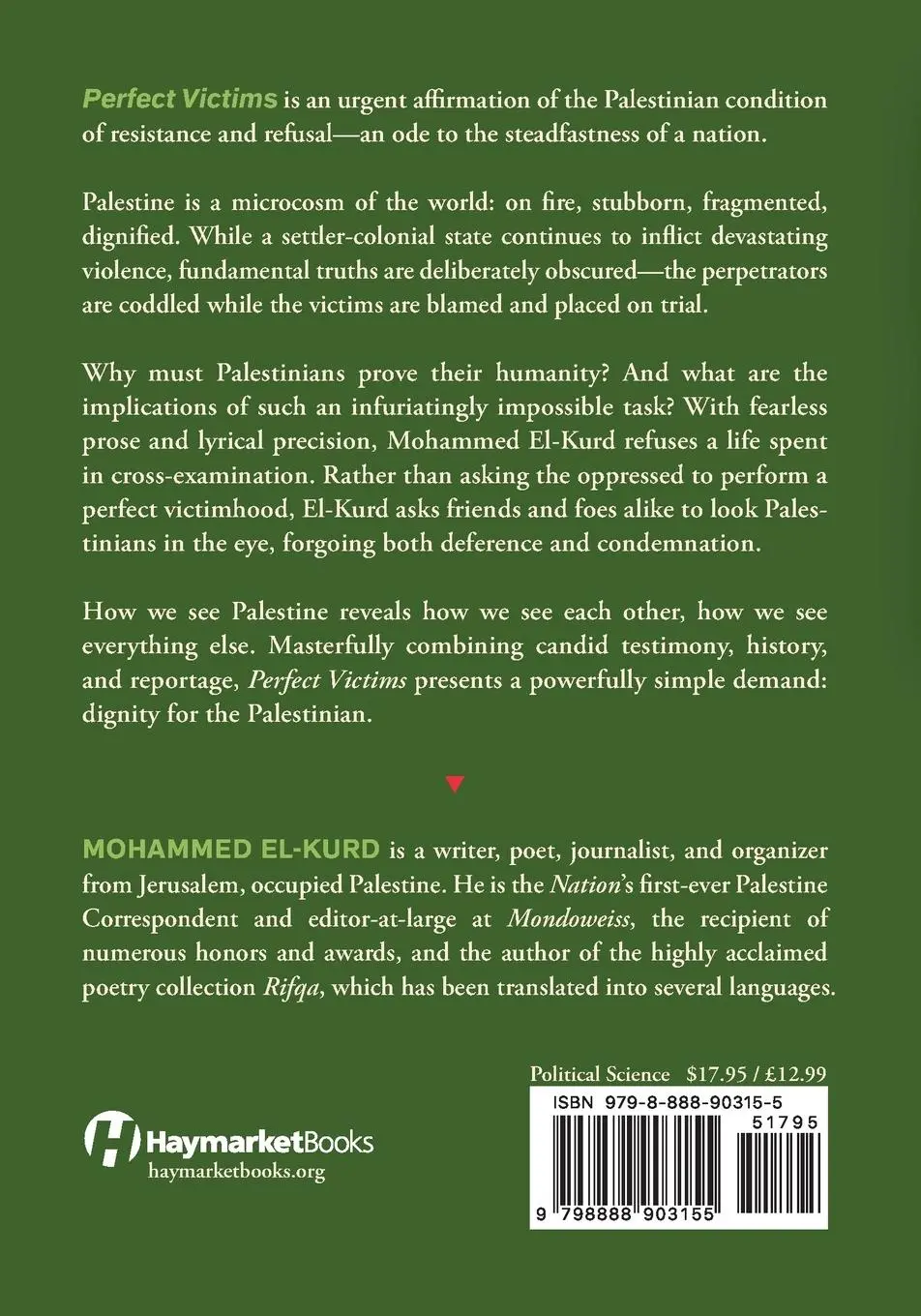 Rückseite: 9798888903155 | Perfect Victims | And the Politics of Appeal | Mohammed El-Kurd | Buch