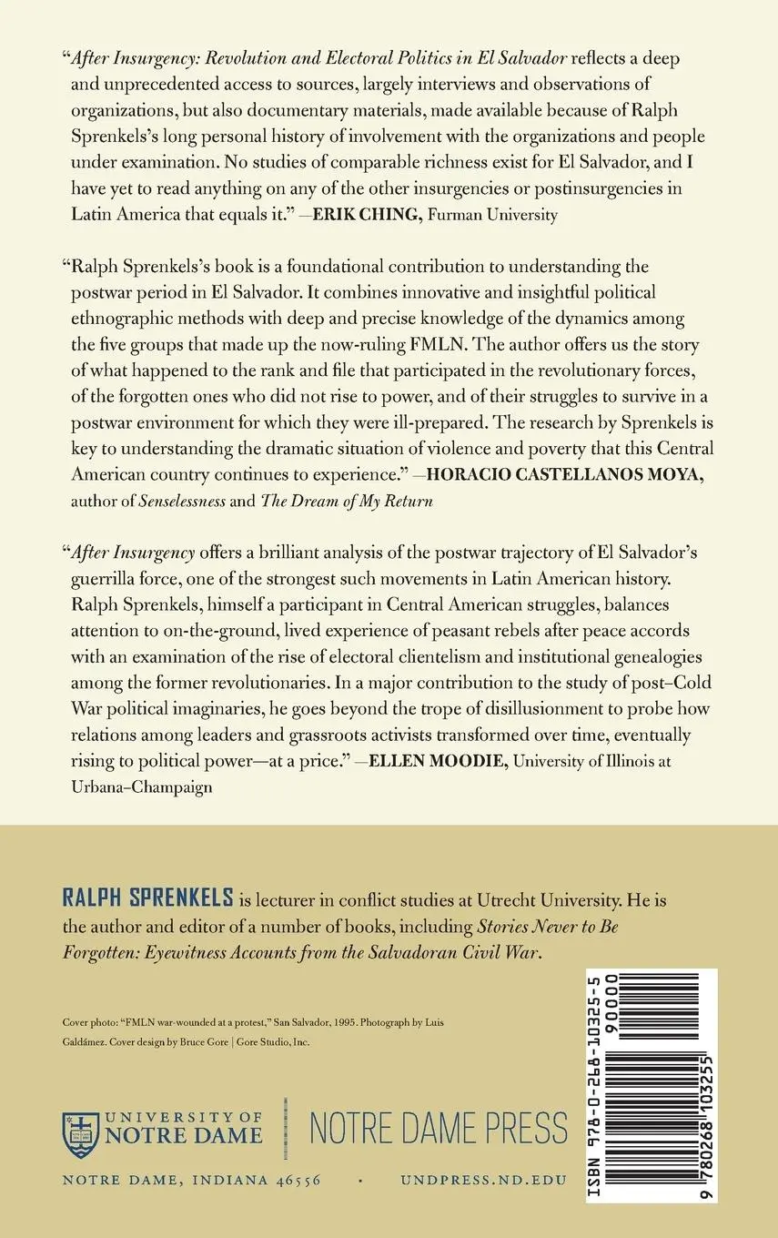 Rückseite: 9780268103255 | After Insurgency | Revolution and Electoral Politics in El Salvador