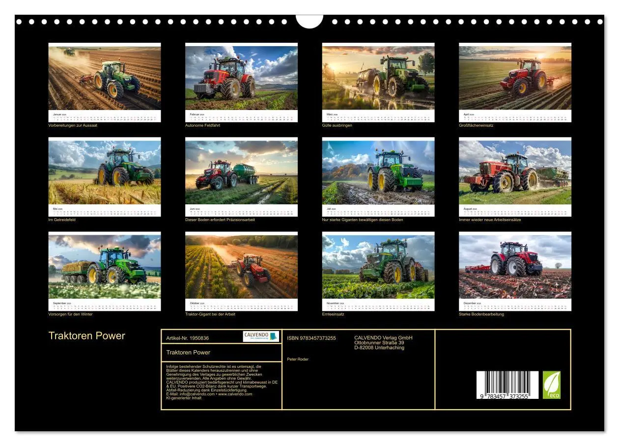 Bild: 9783457373255 | Traktoren Power (Wandkalender 2026 DIN A3 quer), CALVENDO...