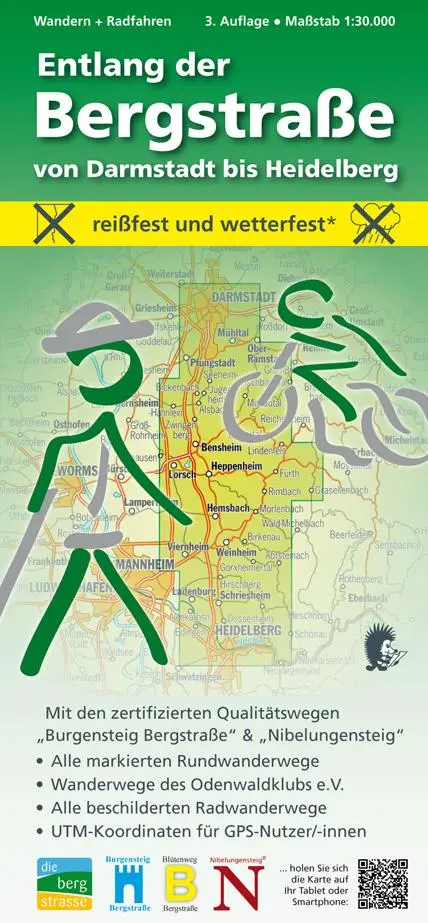 Cover: 9783947593255 | Wandern + Radfahren, Entlang der Bergstraße von Darmstadt bis...