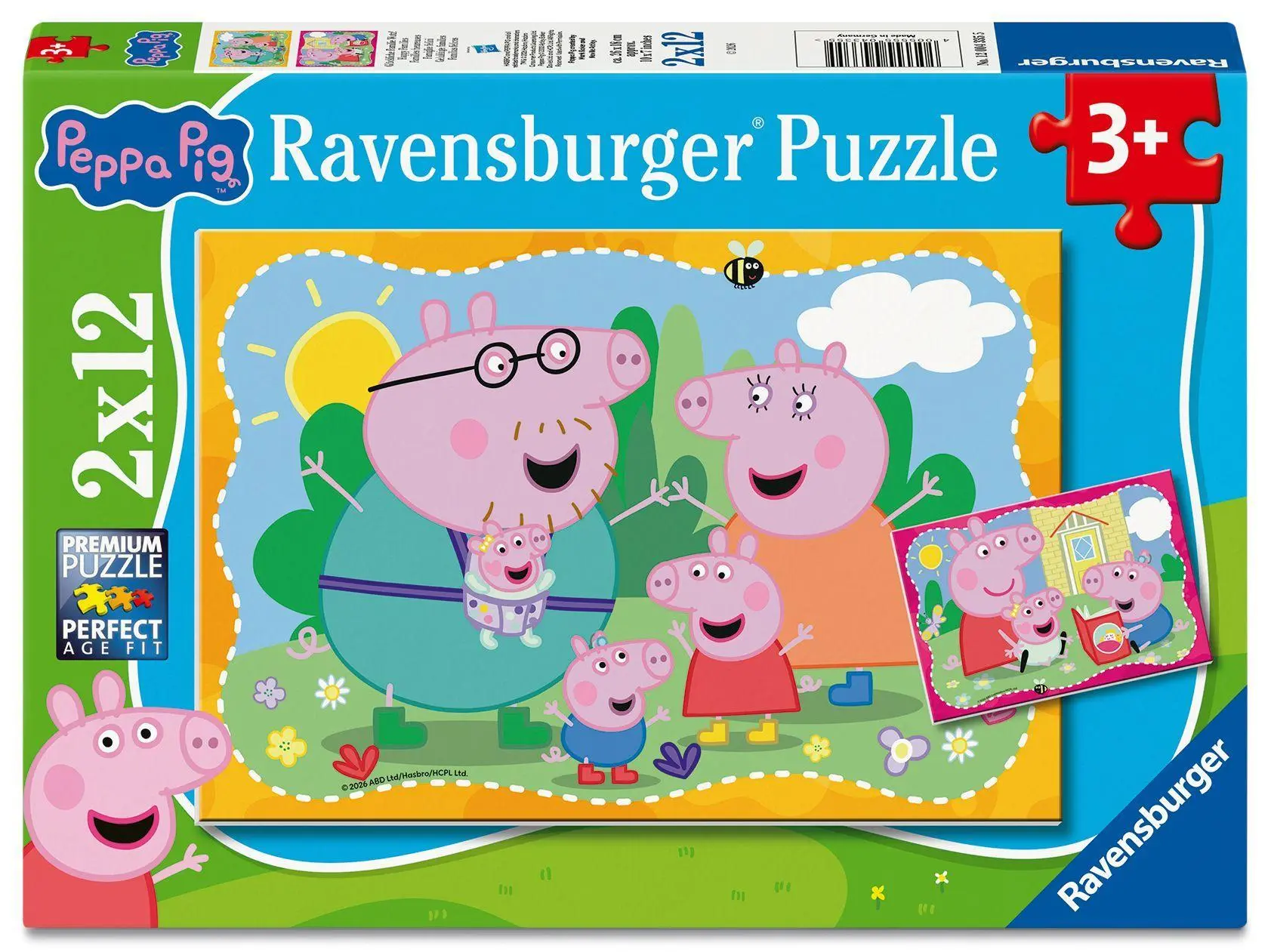 Cover: 4005555043355 | Kinderpuzzle 2x12 Teile - Peppa Wutz - Glückliche Familie Wutz! | 2026