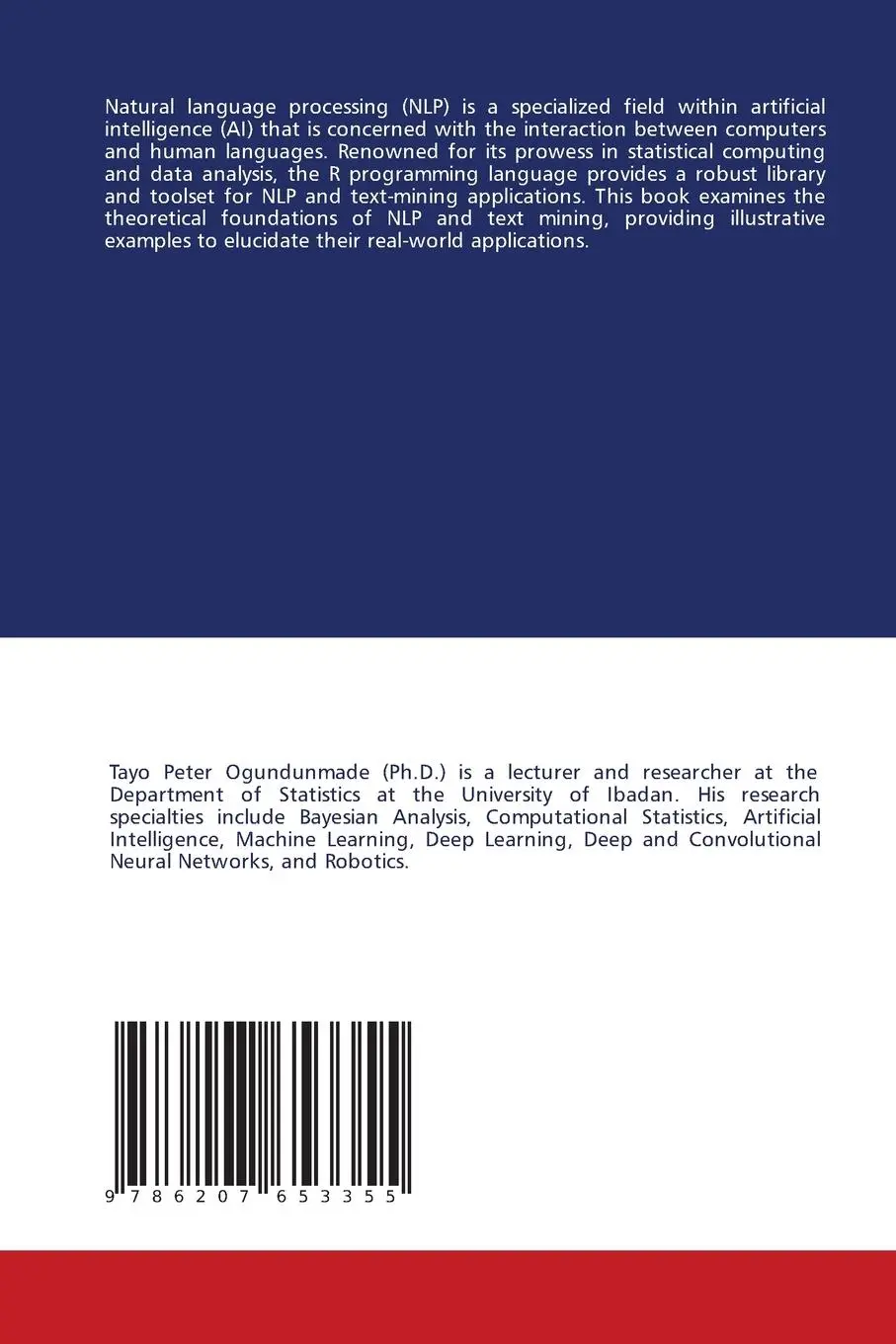 Rückseite: 9786207653355 | NLP AND TEXT MINING APPLICATIONS IN R | TEXT PROCESSING WITH R | Buch