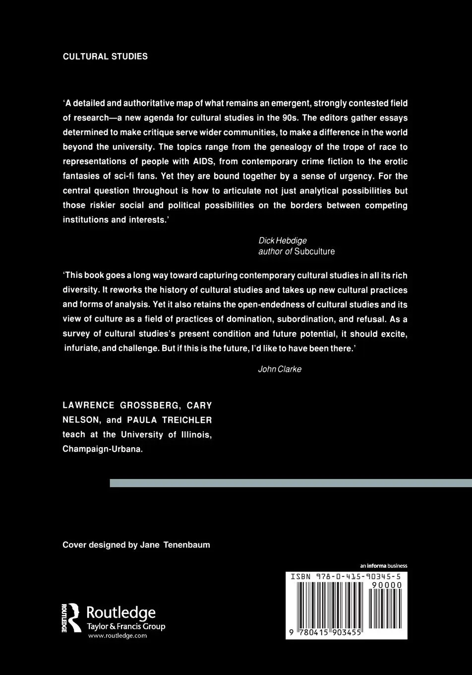 Rückseite: 9780415903455 | Cultural Studies | Lawrence Grossberg (u. a.) | Taschenbuch | Englisch