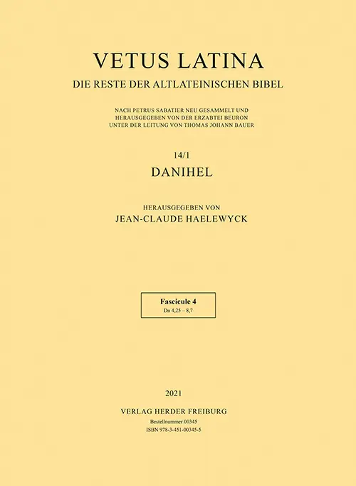 Cover: 9783451003455 | Vetus Latina | Fascicule 4: Dn 4,25 - 8,7 | Taschenbuch | 80 S. | 2022