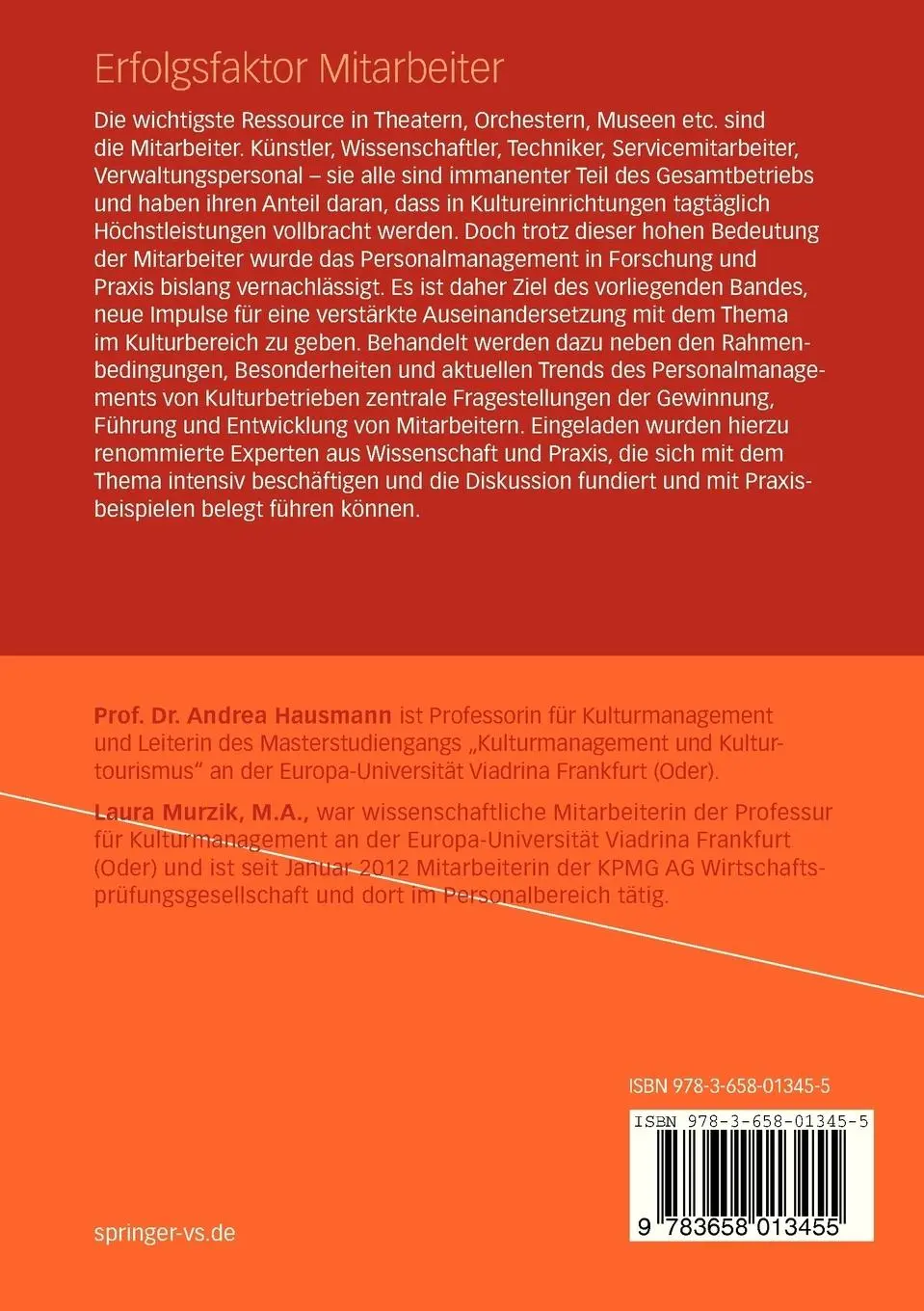 Rückseite: 9783658013455 | Erfolgsfaktor Mitarbeiter | Laura Murzik (u. a.) | Taschenbuch | 2012