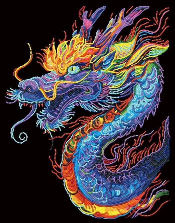 Bild: 4895225943555 | DIAMOND DOTZ - Diamond Painting Neon Drache | Kit (Bastelset) | 2025
