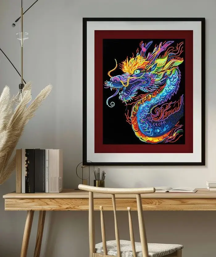 Bild: 4895225943555 | DIAMOND DOTZ - Diamond Painting Neon Drache | Kit (Bastelset) | 2025