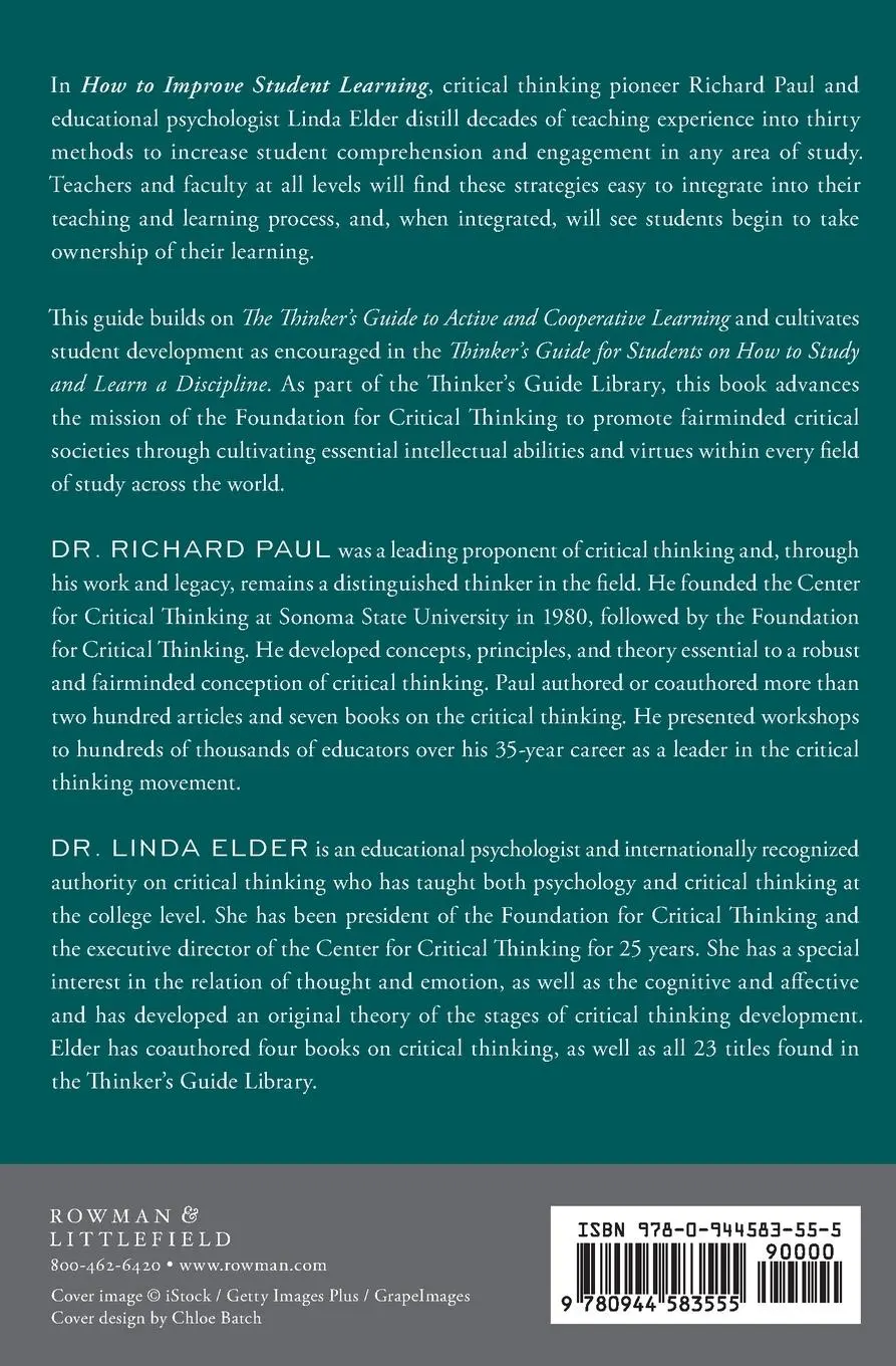Rückseite: 9780944583555 | How to Improve Student Learning | Richard Paul (u. a.) | Taschenbuch