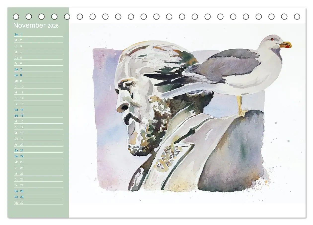 Bild: 9783457413555 | Möwen - Aquarelle von Julia Pasinski (Tischkalender 2026 DIN A5...