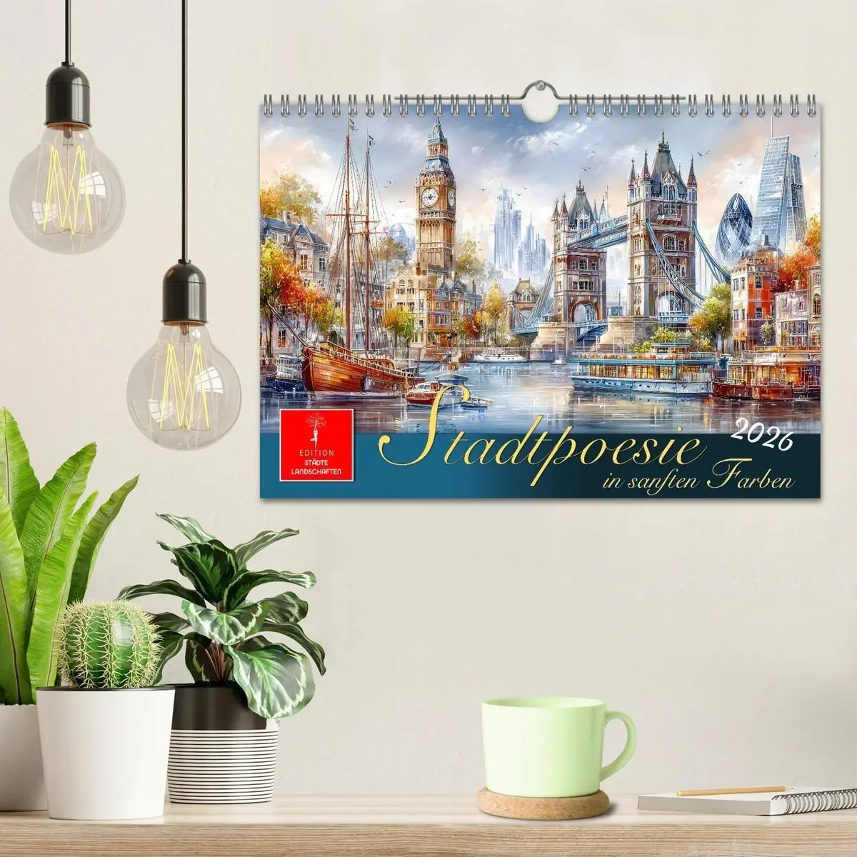 Bild: 9783516743555 | Stadtpoesie in sanften Farben (Wandkalender 2026 DIN A4 quer),...