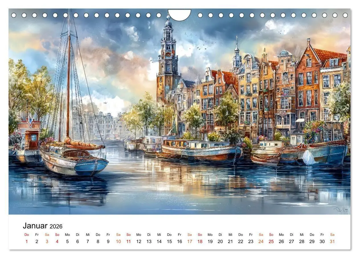 Bild: 9783516743555 | Stadtpoesie in sanften Farben (Wandkalender 2026 DIN A4 quer),...