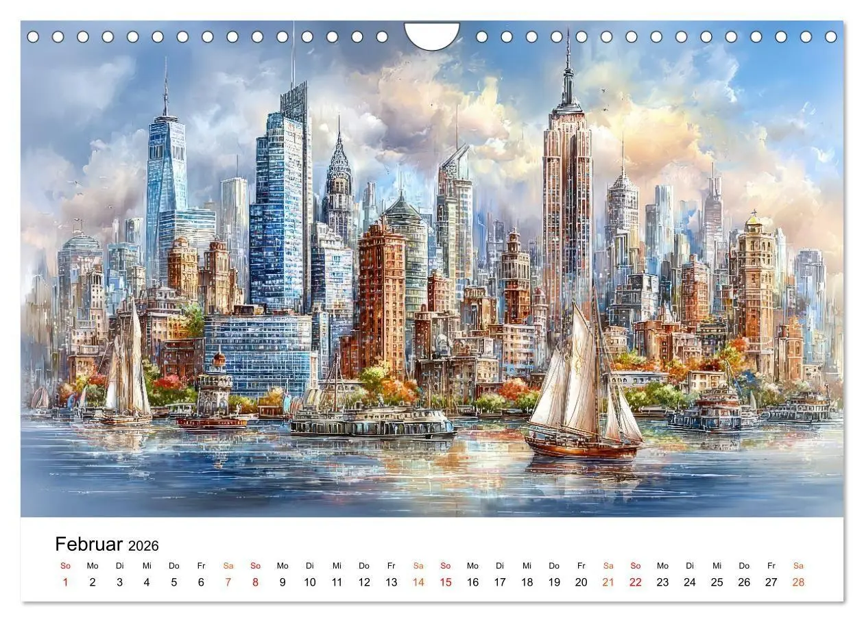 Bild: 9783516743555 | Stadtpoesie in sanften Farben (Wandkalender 2026 DIN A4 quer),...