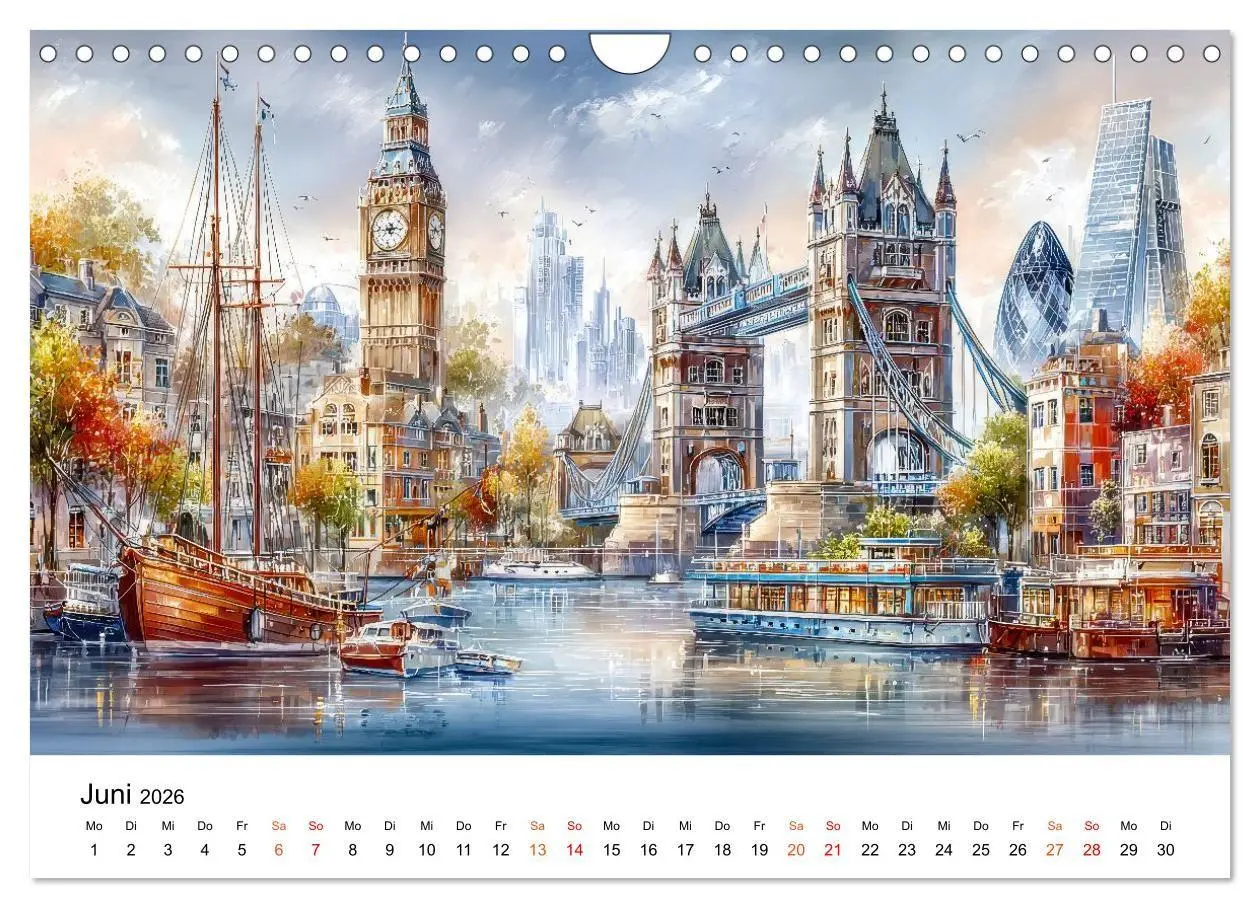 Bild: 9783516743555 | Stadtpoesie in sanften Farben (Wandkalender 2026 DIN A4 quer),...