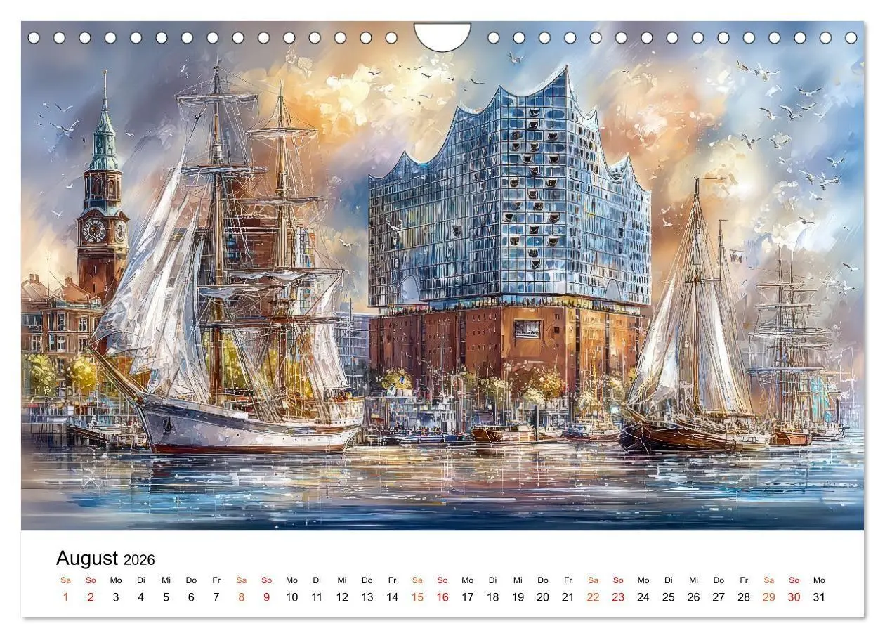 Bild: 9783516743555 | Stadtpoesie in sanften Farben (Wandkalender 2026 DIN A4 quer),...