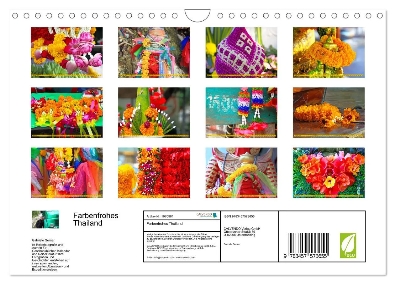 Bild: 9783457573655 | Farbenfrohes Thailand (Wandkalender 2026 DIN A4 quer), CALVENDO...